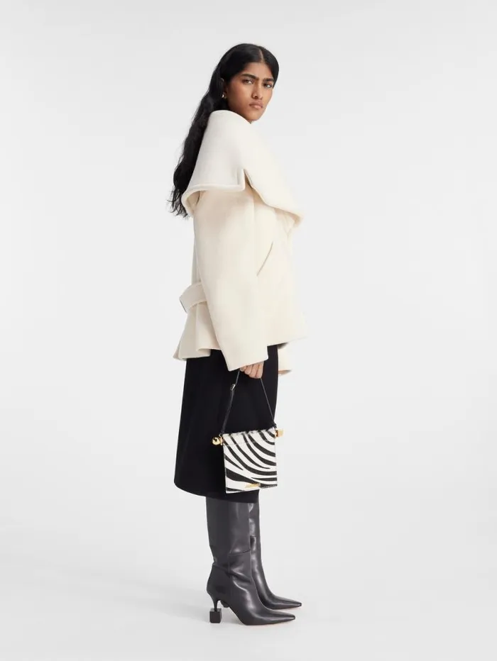 JACQUEMUS The Caruso Peacoat Offwhite Women Coats and Jackets