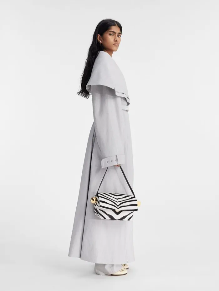 JACQUEMUS The Caruso Trench Coat Light Grey Women Coats and Jackets