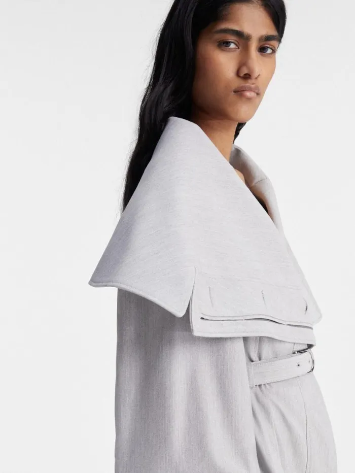 JACQUEMUS The Caruso Trench Coat Light Grey Women Coats and Jackets