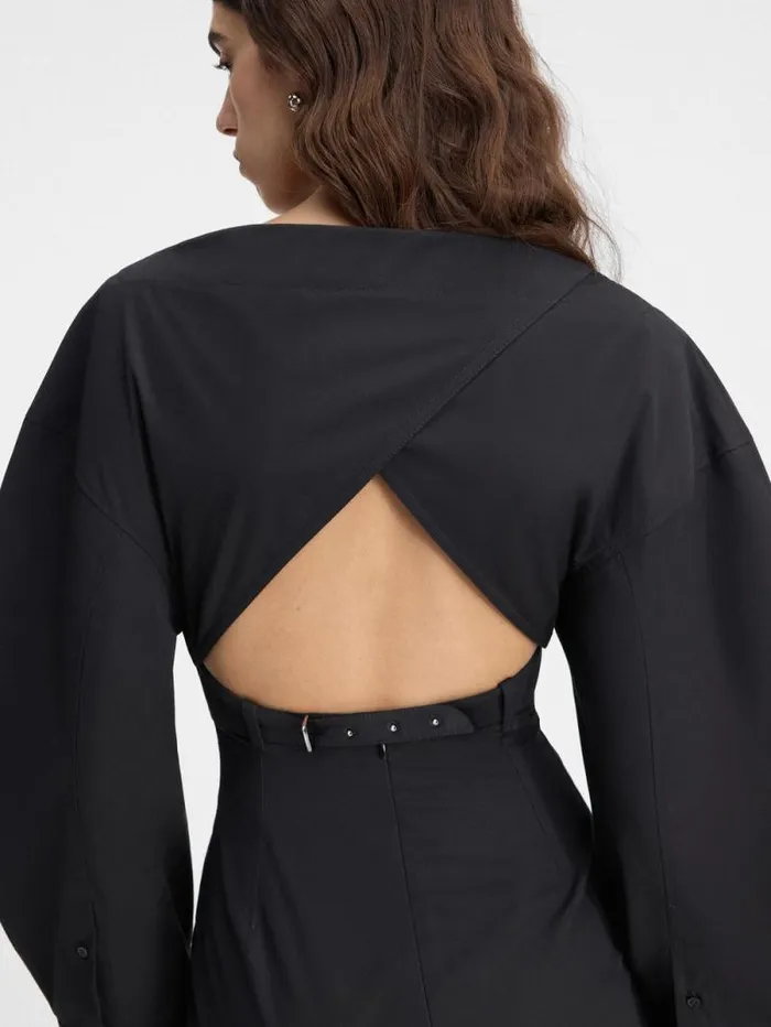 JACQUEMUS The Casaco Shirt Dress Black Women Dresses and Skirts JACQUEMUS The Casaco Shirt Dress Black Women Dresses and Skirts