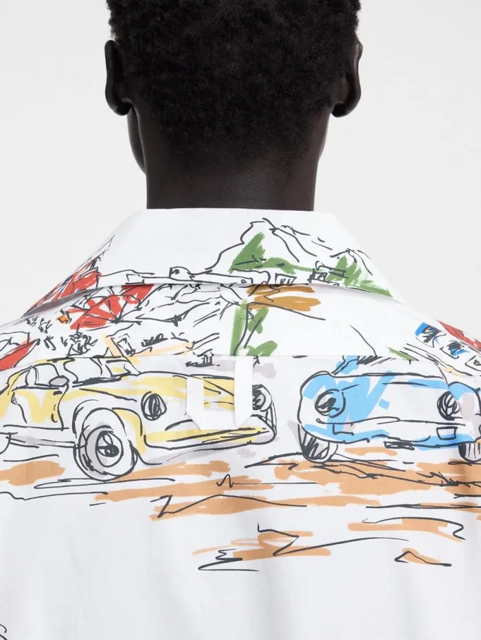 JACQUEMUS The Casaco Shirt Print Capri Cars White Men Shirts JACQUEMUS The Casaco Shirt Print Capri Cars White Men Shirts