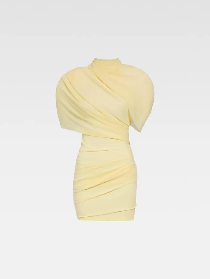 JACQUEMUS The Castagna Dress Pale Yellow 2 Women Dresses and Skirts JACQUEMUS The Castagna Dress Pale Yellow 2 Women Dresses and Skirts