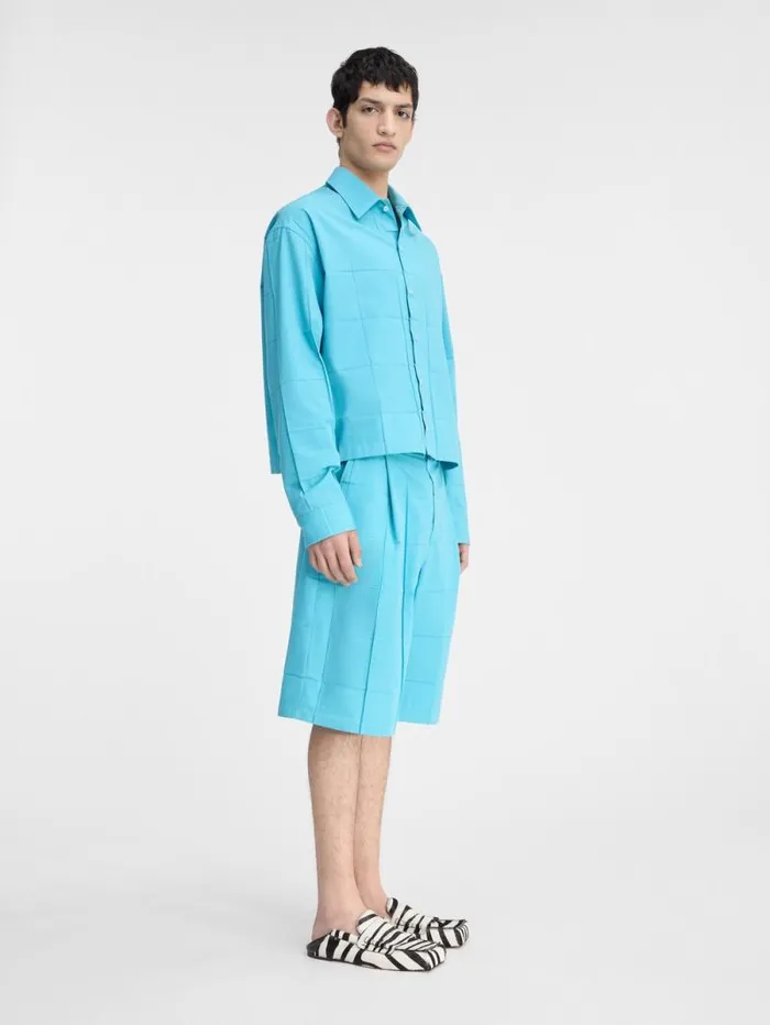 JACQUEMUS The Corto Shirt Turquoise Men Shirts JACQUEMUS The Corto Shirt Turquoise Men Shirts