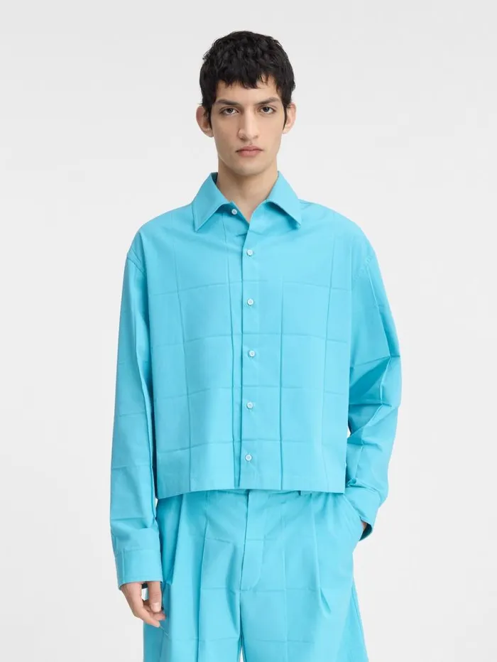 JACQUEMUS The Corto Shirt Turquoise Men Shirts JACQUEMUS The Corto Shirt Turquoise Men Shirts