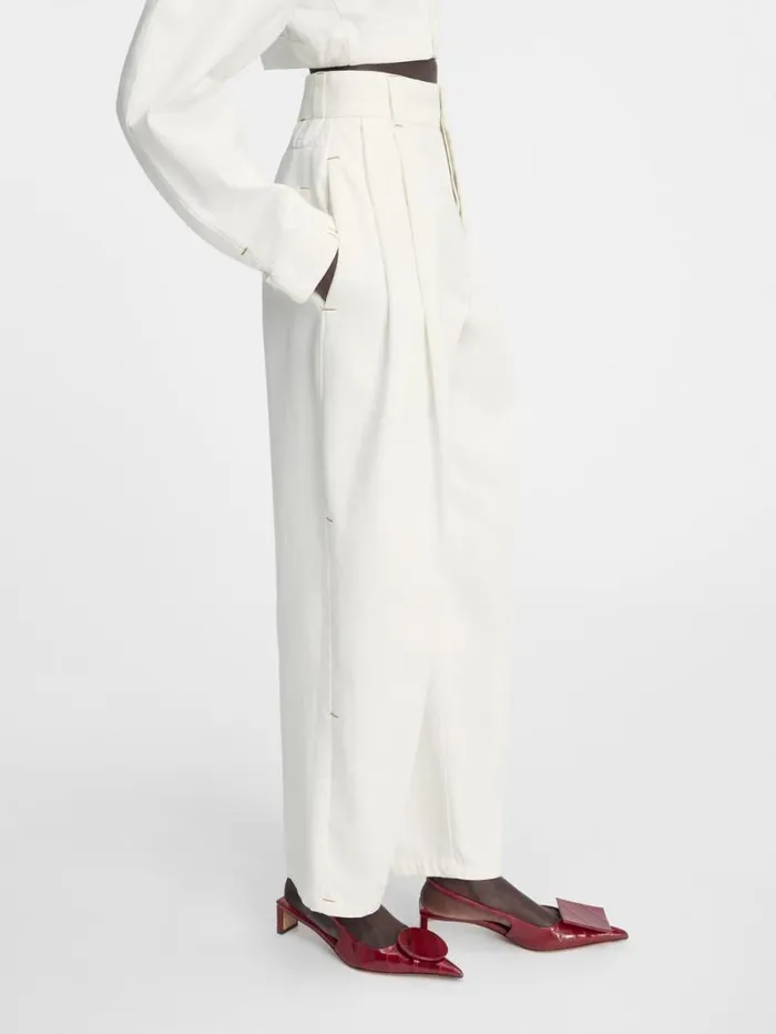 JACQUEMUS The Curzio DeNmes Denim Pants Offwhite Women Denim JACQUEMUS The Curzio DeNmes Denim Pants Offwhite Women Denim