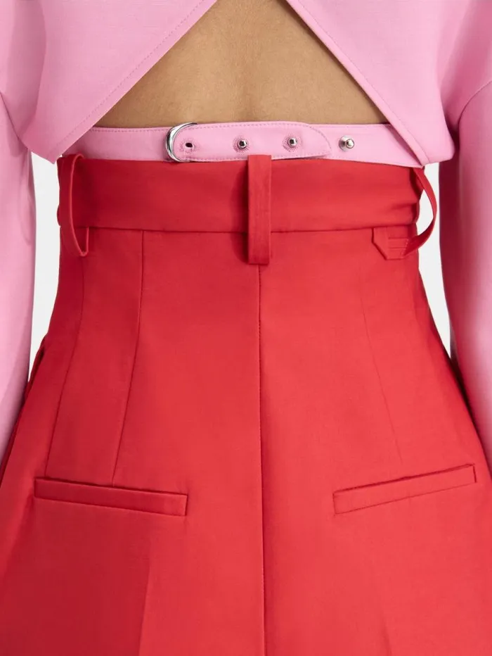 JACQUEMUS The Curzio Highwaisted Pants Red Women Trousers and Shorts