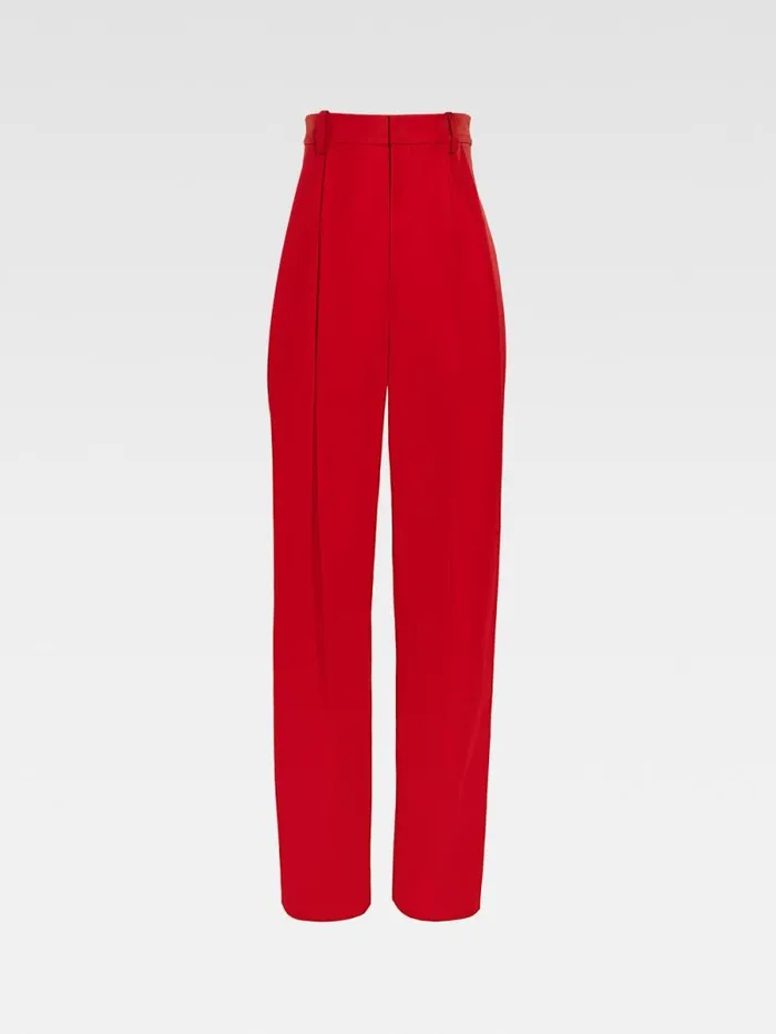 JACQUEMUS The Curzio Highwaisted Pants Red Women Trousers and Shorts