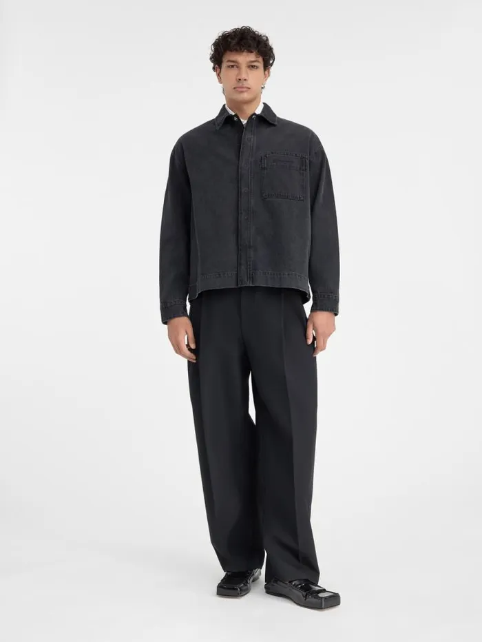 JACQUEMUS The DeNmes Denim Shirt Black Men Shirts