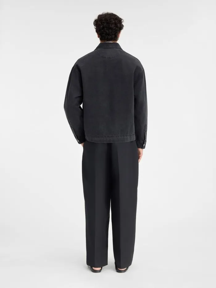 JACQUEMUS The DeNmes Denim Shirt Black Men Shirts JACQUEMUS The DeNmes Denim Shirt Black Men Shirts