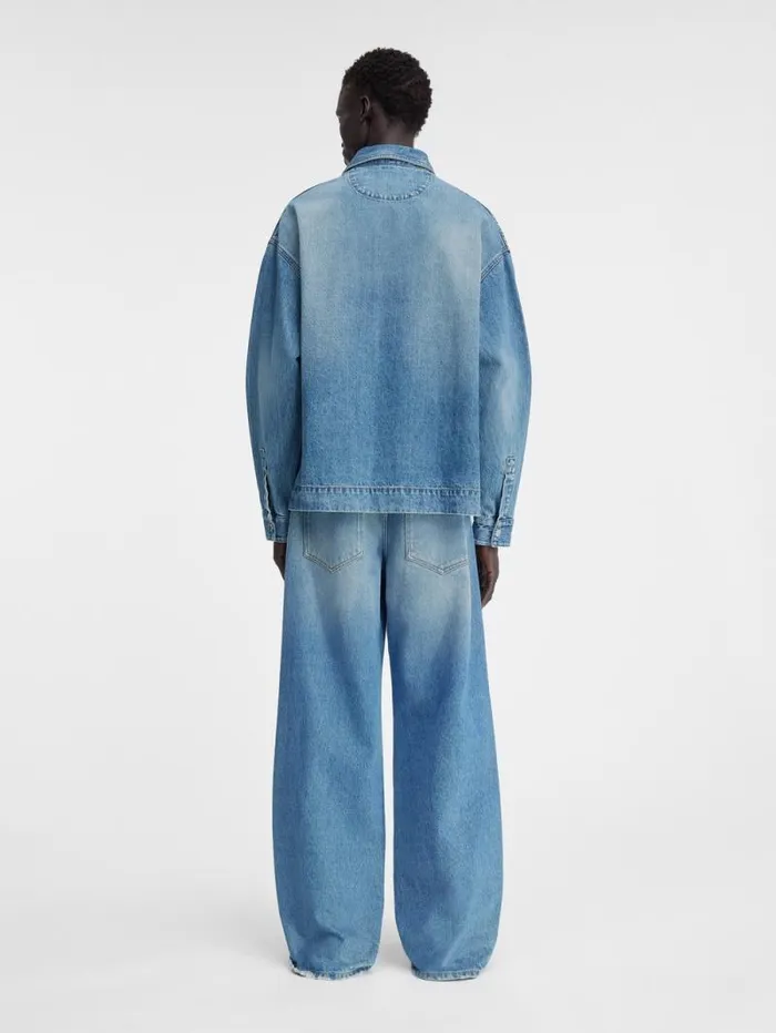JACQUEMUS The DeNmes Denim Shirt Bluetabac Men Shirts