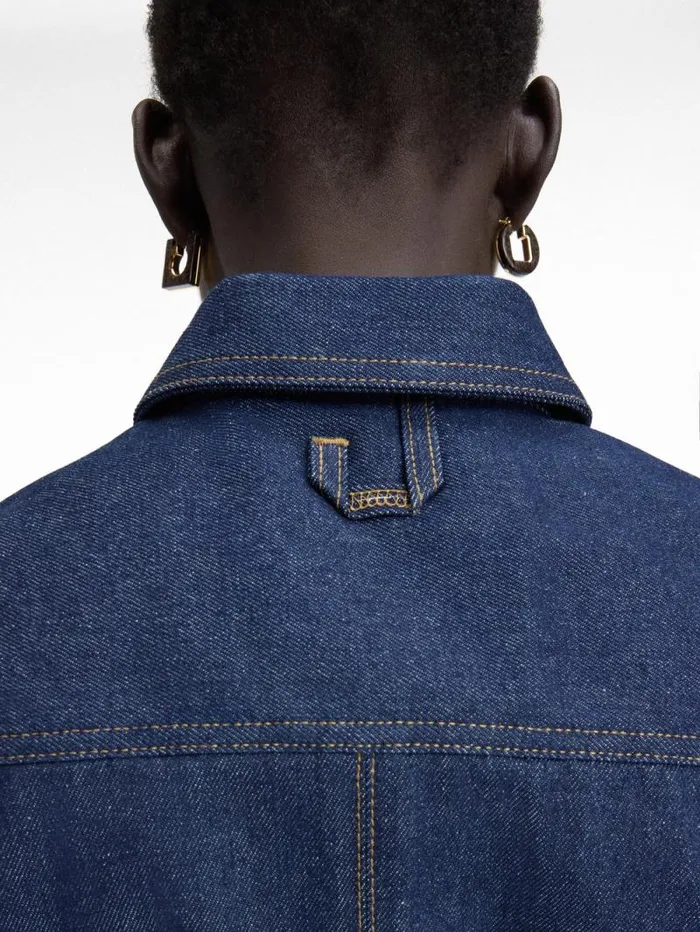 JACQUEMUS The DeNmes Denim Top Navy Tabac Women Tops and Shirts