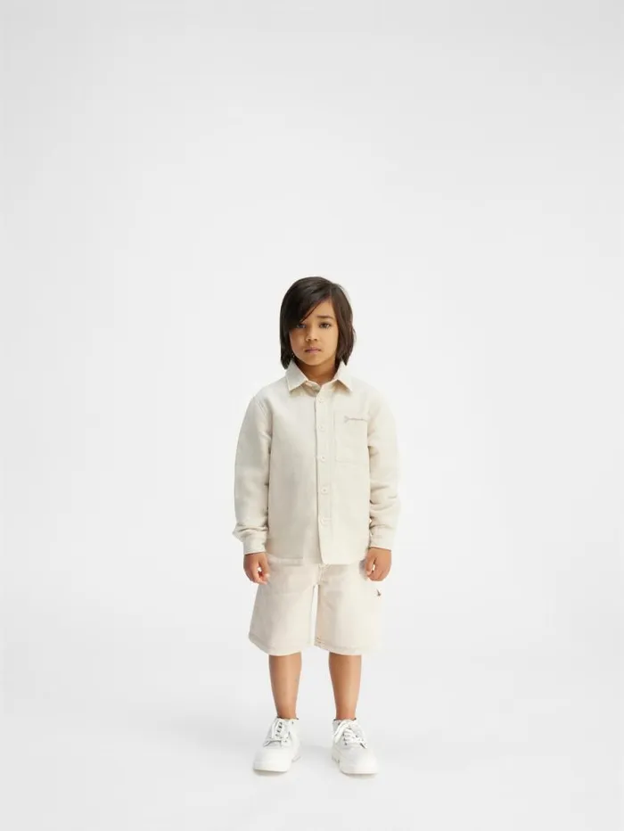 JACQUEMUS The DeNmes Kids039 Denim Shorts Offwhite WomenMen Bottoms