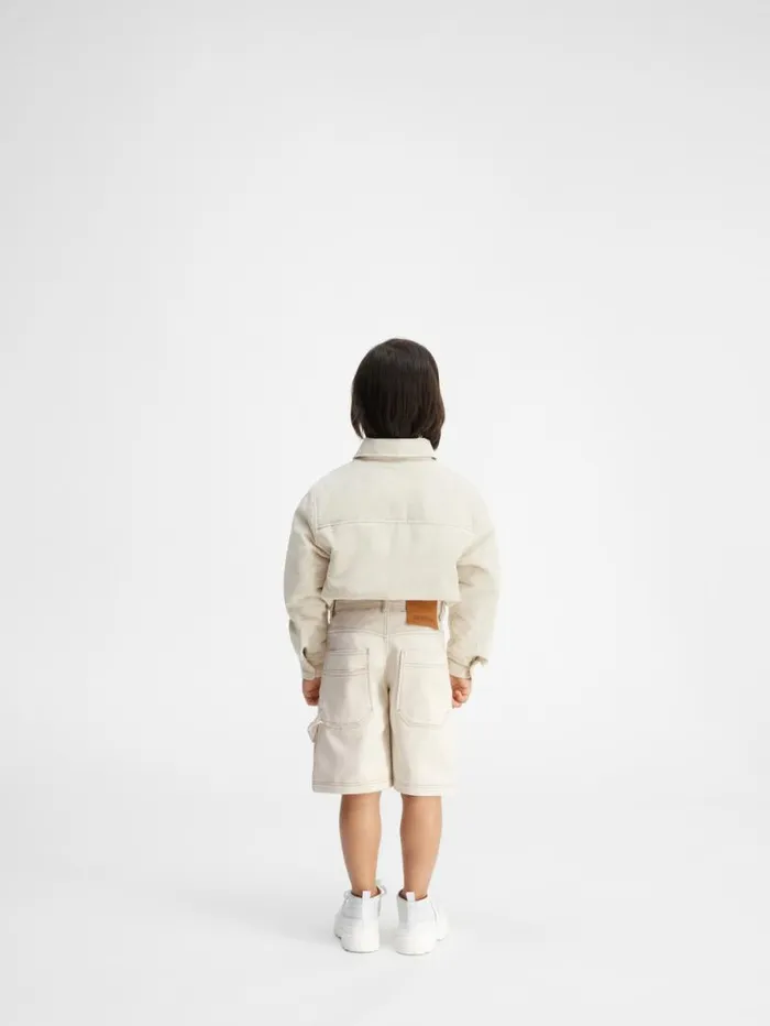 JACQUEMUS The DeNmes Kids039 Denim Shorts Offwhite WomenMen Bottoms