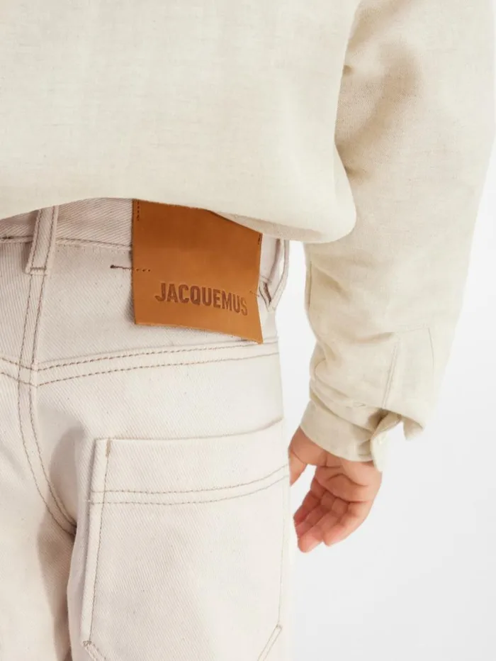JACQUEMUS The DeNmes Kids039 Denim Shorts Offwhite WomenMen Bottoms