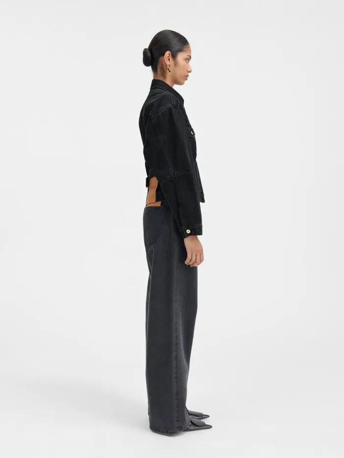 JACQUEMUS The Denim DeNmes Jacket Black Women Coats and Jackets