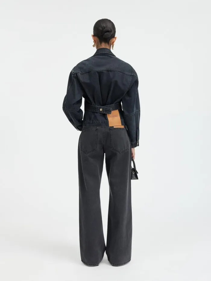 JACQUEMUS The Denim DeNmes Jacket Black Women Coats and Jackets