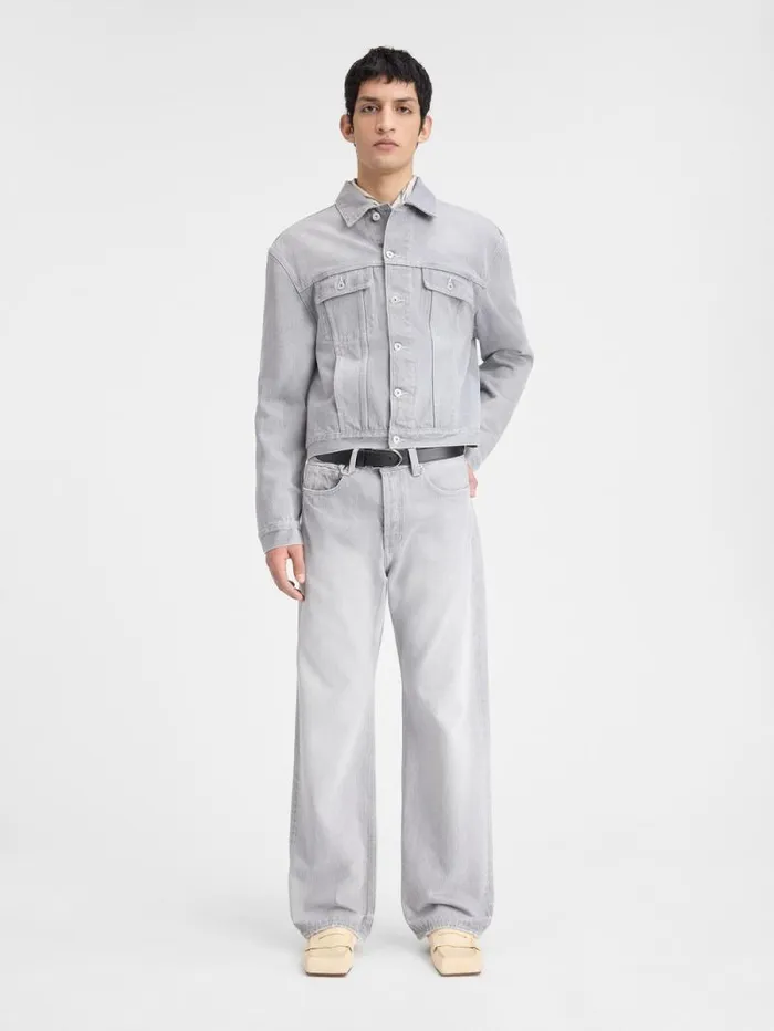 JACQUEMUS The Denim DeNmes Jacket Grey Offwhite Men Denim