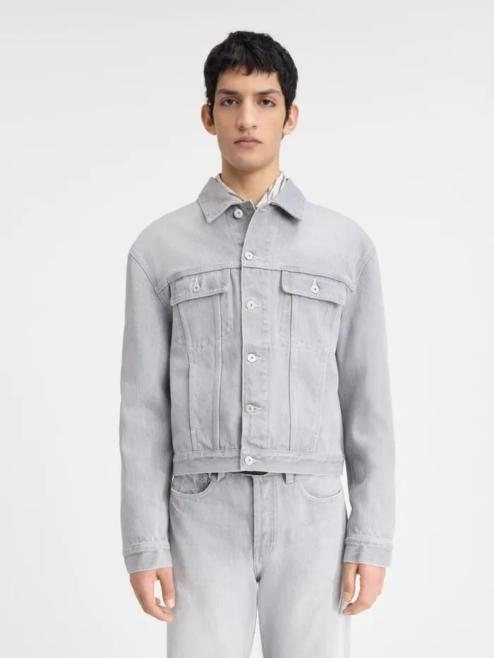 JACQUEMUS The Denim DeNmes Jacket Grey Offwhite Men Denim JACQUEMUS The Denim DeNmes Jacket Grey Offwhite Men Denim