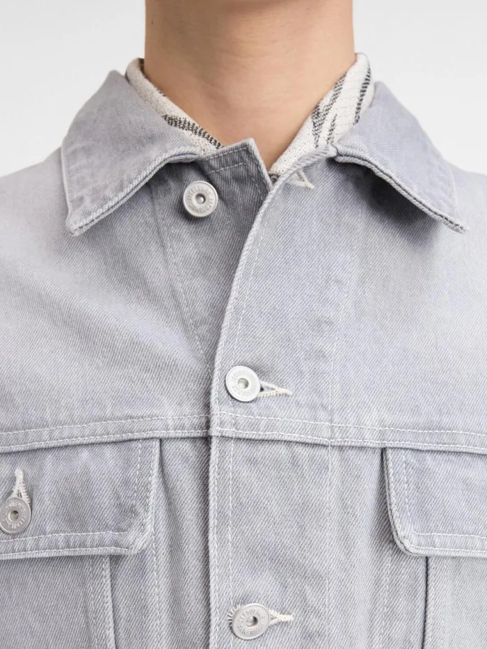 JACQUEMUS The Denim DeNmes Jacket Grey Offwhite Men Denim JACQUEMUS The Denim DeNmes Jacket Grey Offwhite Men Denim