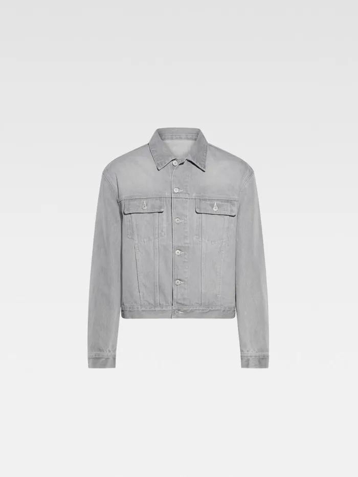 JACQUEMUS The Denim DeNmes Jacket Grey Offwhite Men Denim JACQUEMUS The Denim DeNmes Jacket Grey Offwhite Men Denim