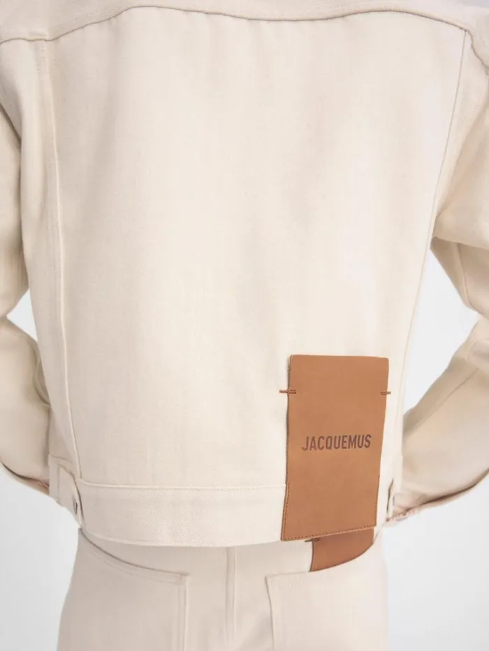 JACQUEMUS The Denim DeNmes Jacket Offwhite Red Stripes Men Denim JACQUEMUS The Denim DeNmes Jacket Offwhite Red Stripes Men Denim