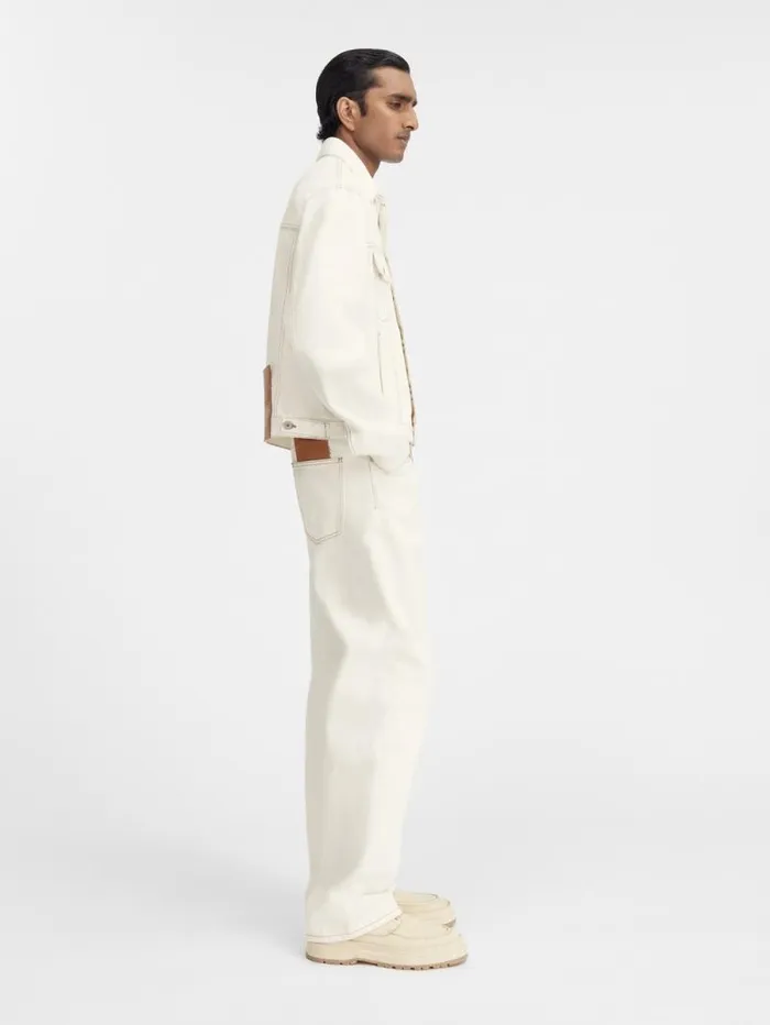 JACQUEMUS The Denim DeNmes Jacket Offwhitetabac Men Denim JACQUEMUS The Denim DeNmes Jacket Offwhitetabac Men Denim