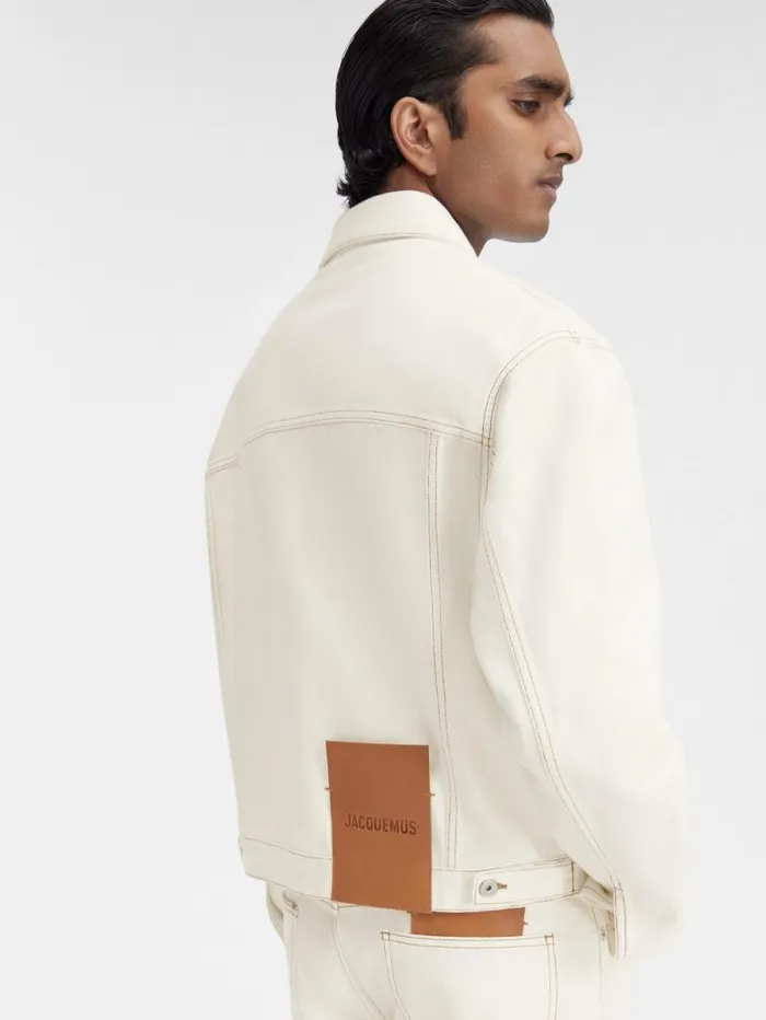 JACQUEMUS The Denim DeNmes Jacket Offwhitetabac Men Denim JACQUEMUS The Denim DeNmes Jacket Offwhitetabac Men Denim