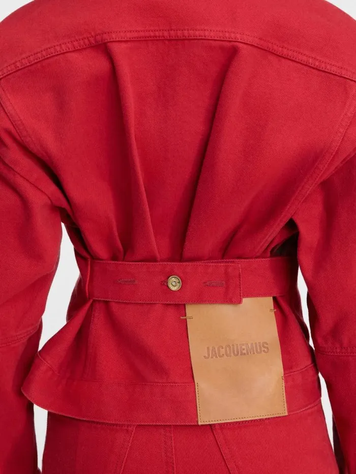 JACQUEMUS The Denim DeNmes Jacket Red Women Coats and Jackets JACQUEMUS The Denim DeNmes Jacket Red Women Coats and Jackets