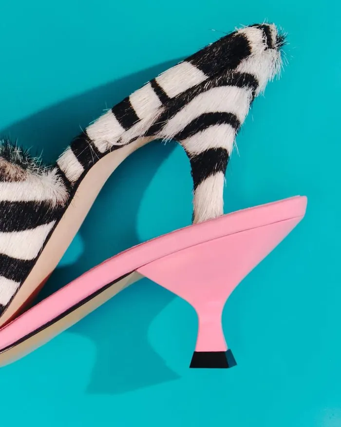 JACQUEMUS The Double Mules Black and White Zebra Women Shoes JACQUEMUS The Double Mules Black and White Zebra Women Shoes