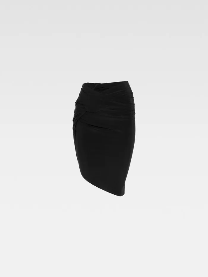 JACQUEMUS The Drapeado Mini Skirt Black Women Dresses and Skirts JACQUEMUS The Drapeado Mini Skirt Black Women Dresses and Skirts