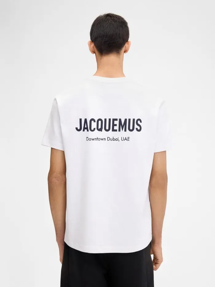 JACQUEMUS The Dubai Address Tshirt Dubai White WomenMen Tshirts