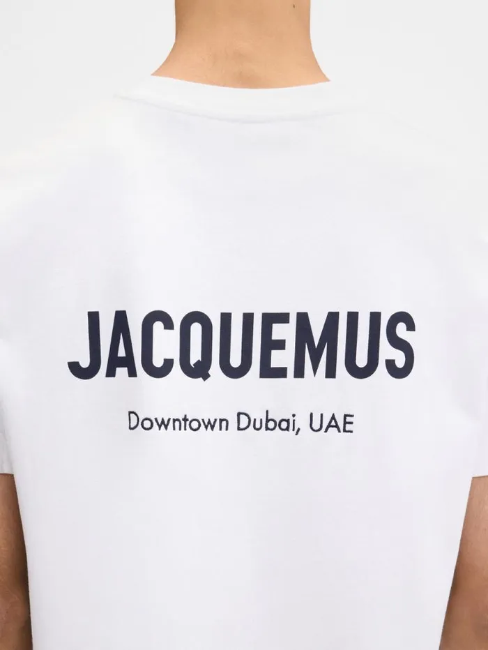 JACQUEMUS The Dubai Address Tshirt Dubai White WomenMen Tshirts