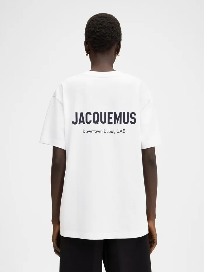 JACQUEMUS The Dubai Address Tshirt Dubai White WomenMen Tshirts