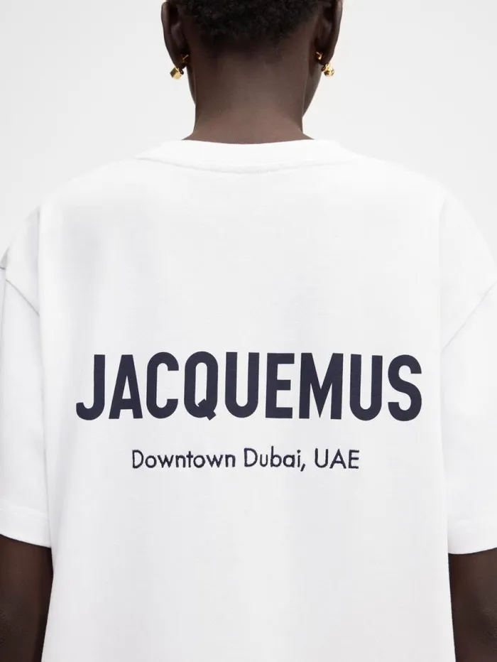 JACQUEMUS The Dubai Address Tshirt Dubai White WomenMen Tshirts