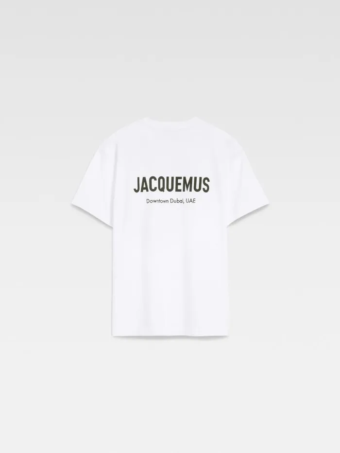 JACQUEMUS The Dubai Address Tshirt Dubai White WomenMen Tshirts