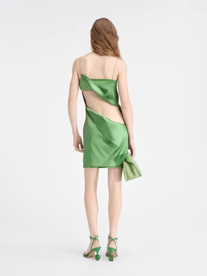 JACQUEMUS The Elica Dress Green Women Dresses and Skirts JACQUEMUS The Elica Dress Green Women Dresses and Skirts