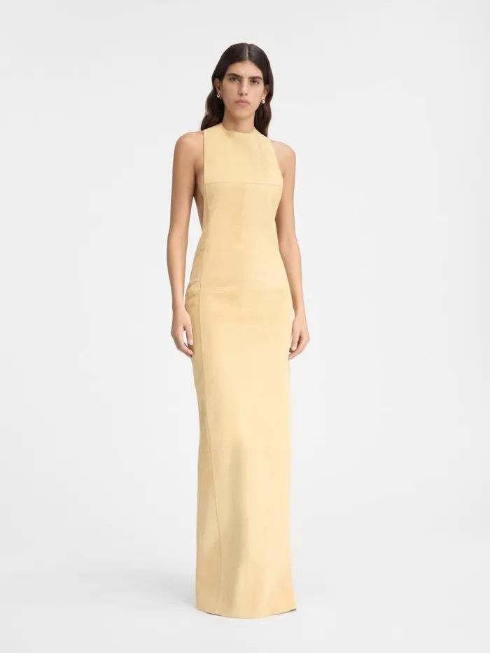 JACQUEMUS The Favola Long Dress Beige Women Dresses and Skirts