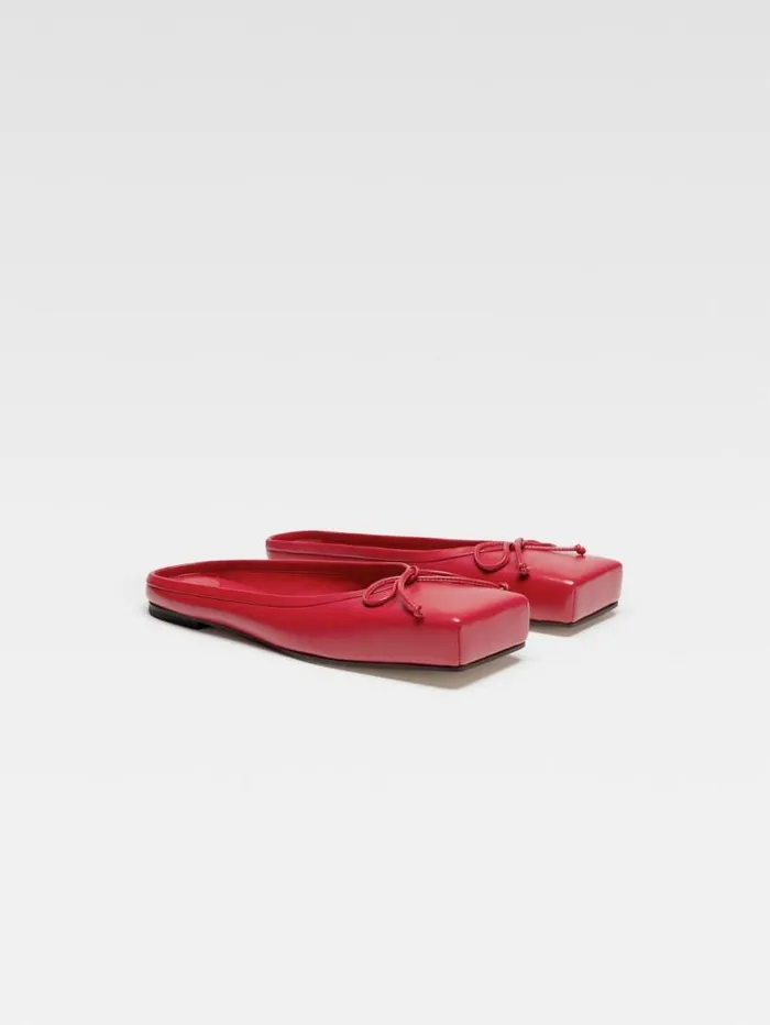 JACQUEMUS The Flat Ballet Mules Red Women Shoes