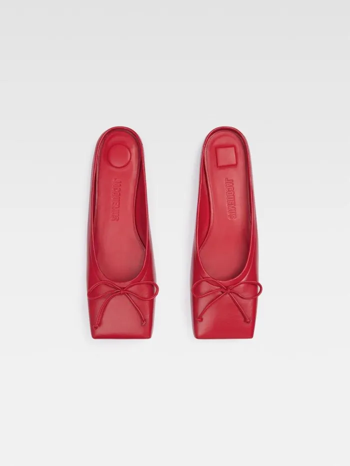 JACQUEMUS The Flat Ballet Mules Red Women Shoes