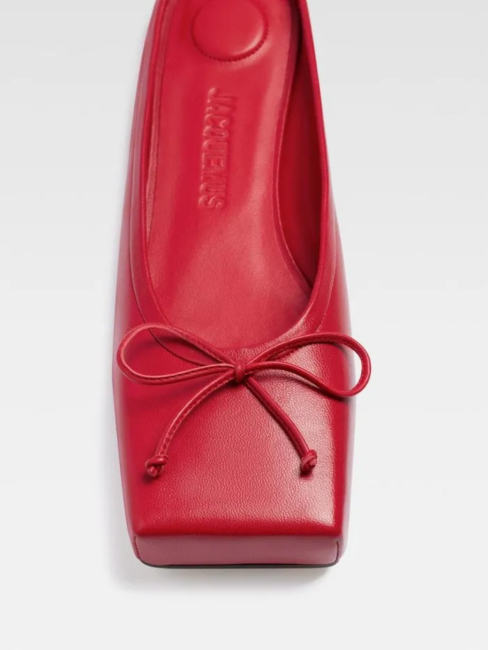 JACQUEMUS The Flat Ballet Mules Red Women Shoes