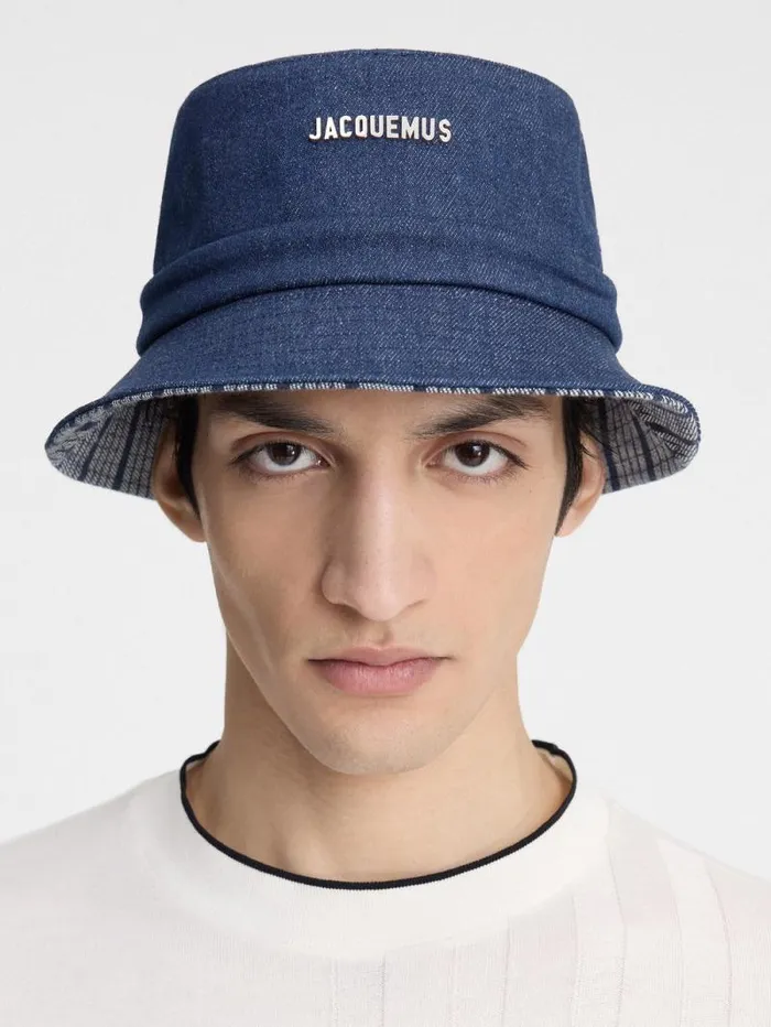 JACQUEMUS The Gadjo Bucket Hat Navy Navy Stripes WomenMen Hats JACQUEMUS The Gadjo Bucket Hat Navy Navy Stripes WomenMen Hats