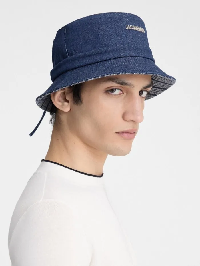 JACQUEMUS The Gadjo Bucket Hat Navy Navy Stripes WomenMen Hats JACQUEMUS The Gadjo Bucket Hat Navy Navy Stripes WomenMen Hats