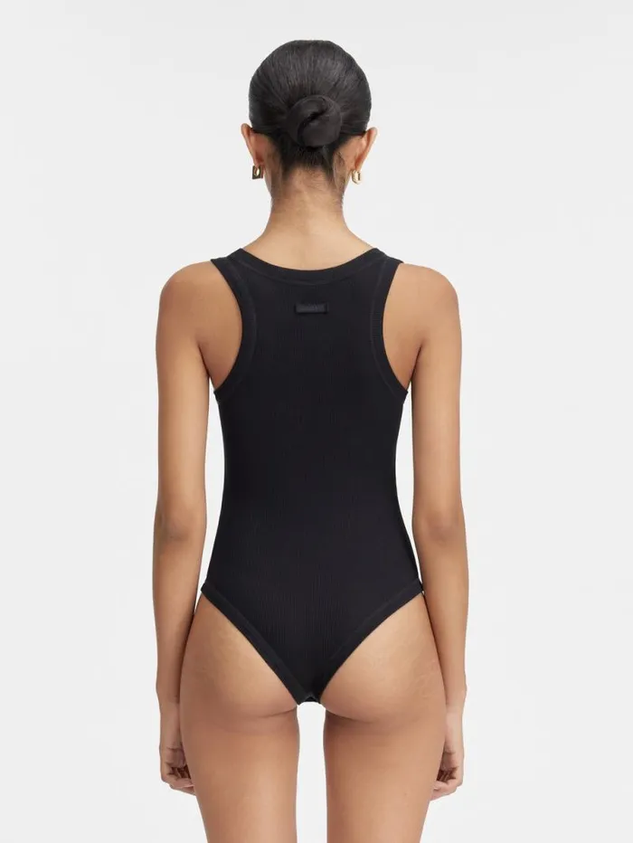 JACQUEMUS The Gros Grain Bodysuit Black Women Tops and Shirts JACQUEMUS The Gros Grain Bodysuit Black Women Tops and Shirts