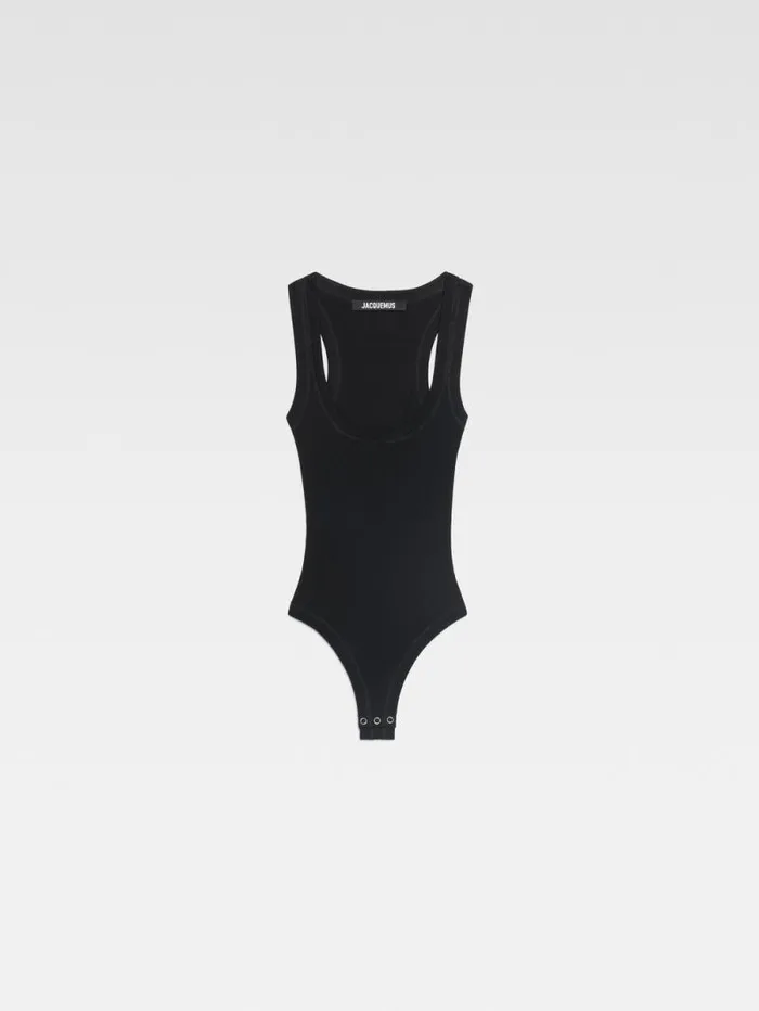 JACQUEMUS The Gros Grain Bodysuit Black Women Tops and Shirts JACQUEMUS The Gros Grain Bodysuit Black Women Tops and Shirts