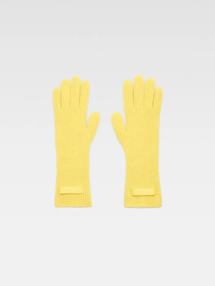 JACQUEMUS The Gros Grain Gloves Yellow WomenMen Scarves Beanies and Gloves