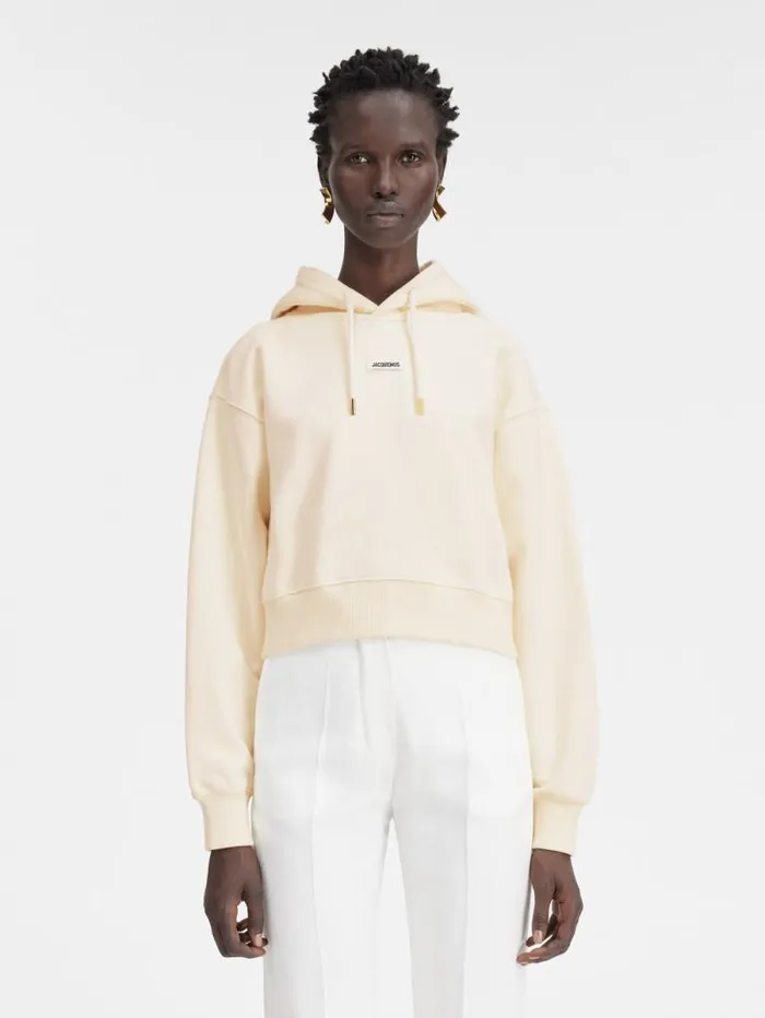 JACQUEMUS The Gros Grain Hoodie Light Beige Women Sweatshirts and Joggings