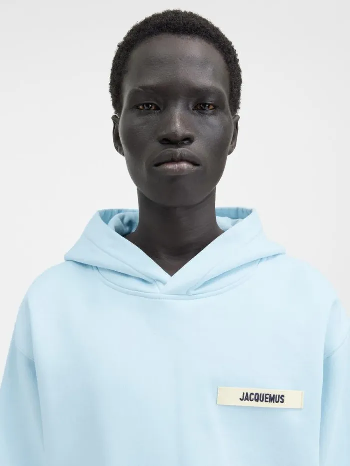 JACQUEMUS The Gros Grain Hoodie Light Blue WomenMen Sweatshirts and Joggings JACQUEMUS The Gros Grain Hoodie Light Blue WomenMen Sweatshirts and Joggings