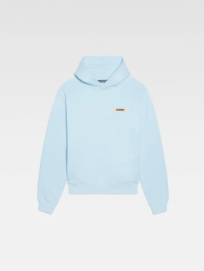 JACQUEMUS The Gros Grain Hoodie Light Blue WomenMen Sweatshirts and Joggings JACQUEMUS The Gros Grain Hoodie Light Blue WomenMen Sweatshirts and Joggings