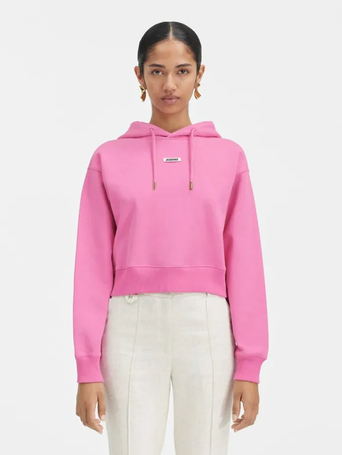 JACQUEMUS The Gros Grain Hoodie Pink Women Sweatshirts and Joggings