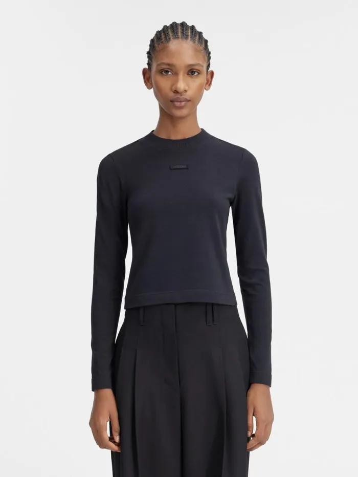 JACQUEMUS The Gros Grain Longsleeve Tshirt Black Women Tshirts